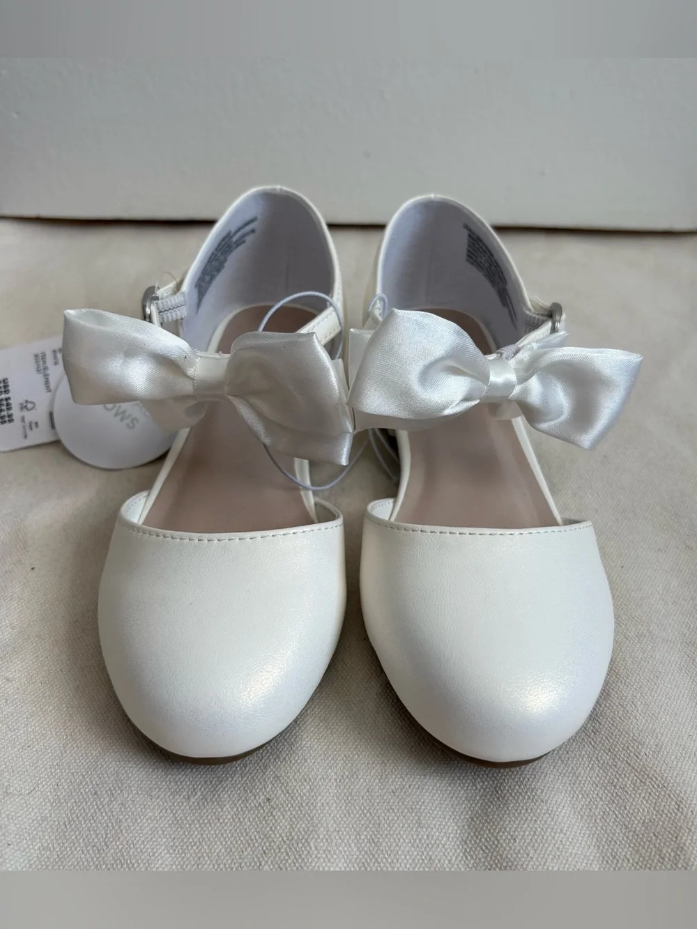 Gymboree Girls White Mary Jane Dress Shoes Removable Bow Buckle US 11